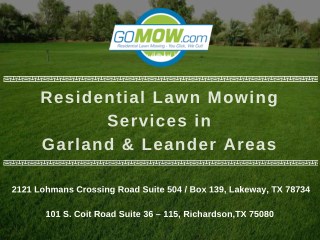 Residential Lawn Mowing in Garland & Leander Areas