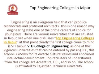 Top Engineering Colleges in Jaipur