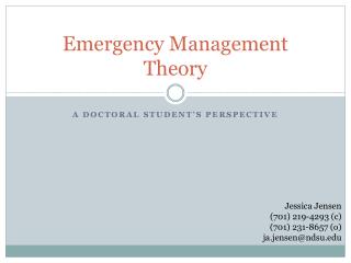 Emergency Management Theory