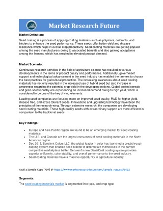 Seed Coating Materials Report PDF Formate