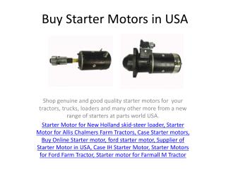 Buy Online Starter motor