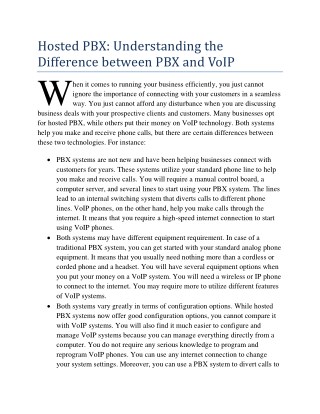 Hosted PBX - Understanding the Difference between PBX and VoIP