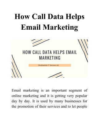 How Call Data Helps Email Marketing