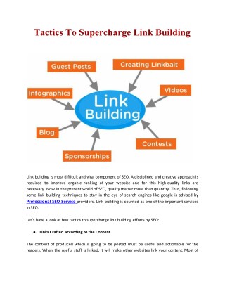 Tactics To Supercharge Link Building