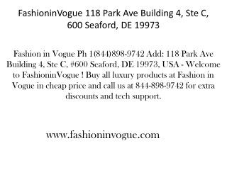 FashioninVogue 118 Park Ave Building 4, Ste C, 600 Seaford, DE 19973