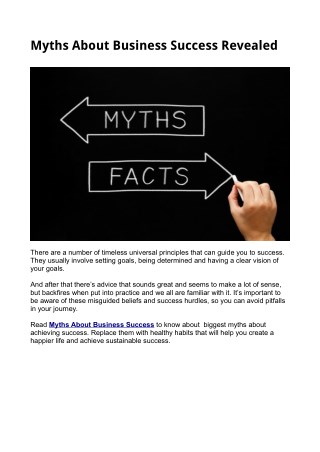 Business Success Myths