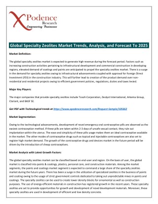 Specialty Zeolites Market to Receive Overwhelming Hike in Revenues by 2025