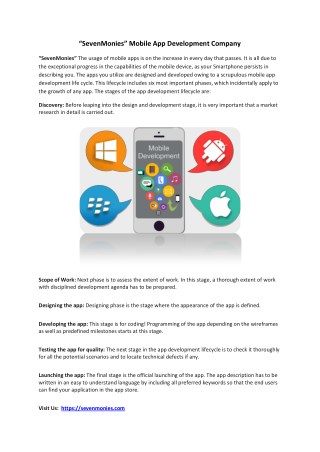 â€œSevenMoniesâ€ Mobile App Development Company