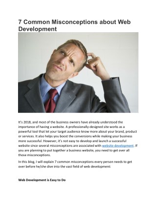 Common Misconceptions about Web Development