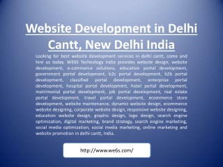 Website Development in Delhi Cantt