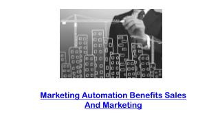Marketing Automation Benefits Sales And Marketing