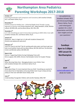 Northampton Area Pediatrics Parenting Workshops
