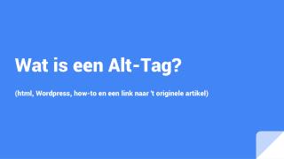 Wat is een alt tag