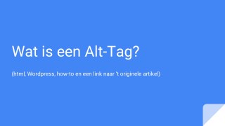 Wat is een alt tag