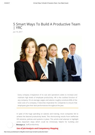 5 Smart Ways To Build A Productive Team | YRC