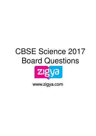 CBSE Science 2017 Board Questions