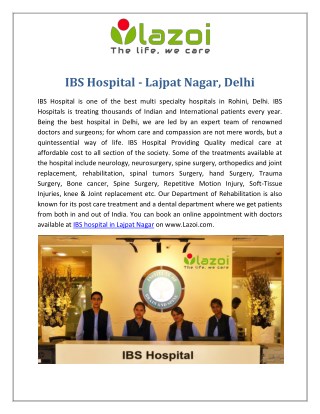 IBS Hospital - Multi Specialty Hospitals in Lajpat Nagar, Delhi