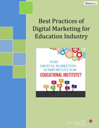 Best practices of digital marketing for education industry - Venture Care