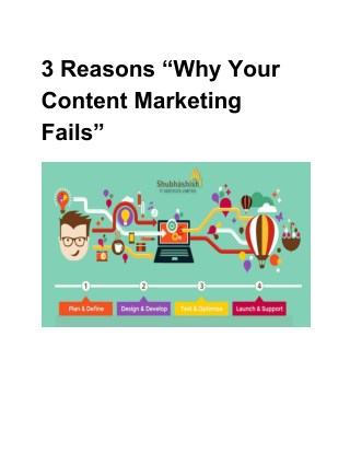 3 Reasons Why Your Content Marketing Fails