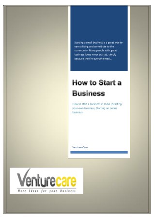 Venture care-How to Start a Business | Starting your own business, Starting an online business