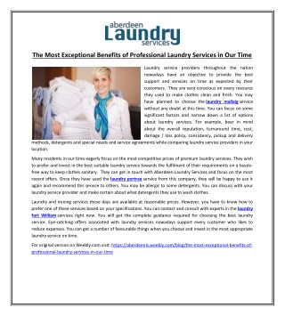 The Most Exceptional Benefits of Professional Laundry Services in Our Time