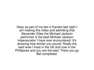 Alexander Giles UK Michael Jackson Impersonator