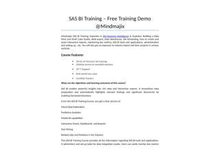 SAS BI Training - Online Certification Course