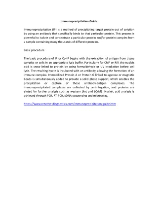 Immunoprecipitation Guide