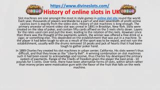 History of online slots in UK