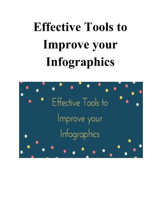 Effective Tools to Improve your Infographics
