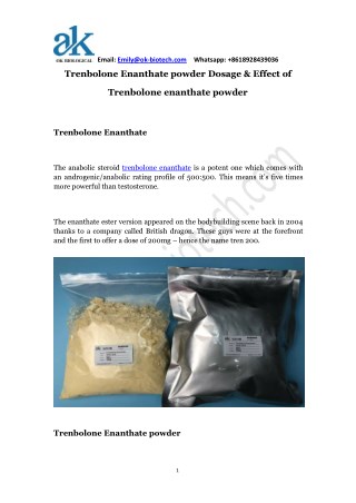 Trenbolone Enanthate powder Dosage & Effect of Trenbolone enanthate powder (SZOB)