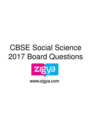 Download CBSE Class X Social Science Solved Board Papers