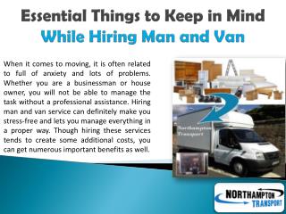 Things to Consider While Hiring Man and Van