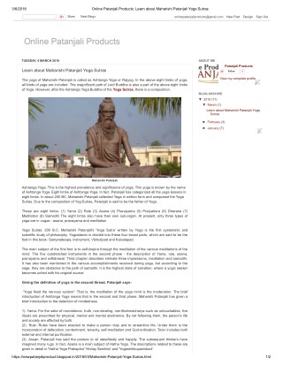 Online Patanjali Products_ Learn about Maharishi Patanjali Yoga Sutras