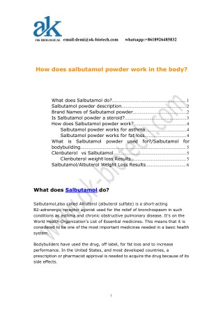 How does salbutamol powder work in the body?