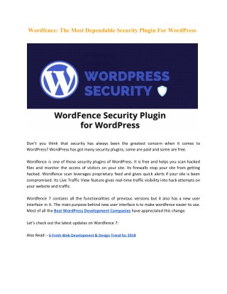 Wordfence: The Most Dependable Security Plugin For WordPress