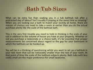 Bath Tub Sizes