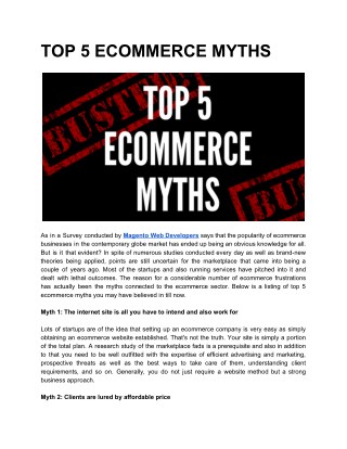 Myths that prevails in ecommerce world