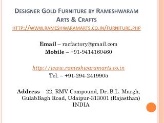 Designer Gold Furniture by Rameshwaram Arts & Crafts