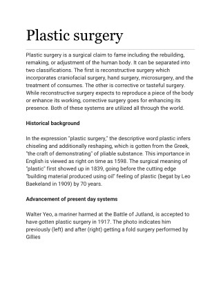 Plastic Surgery Doctors in Medanta, Gurgaon