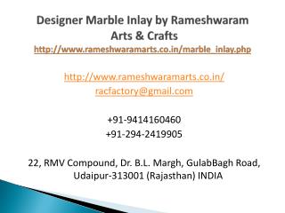 Designer Marble Inlay by Rameshwaram Arts & Crafts