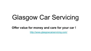 Car Servicing Glasgow