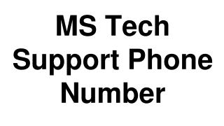 MS Tech Support Phone Number