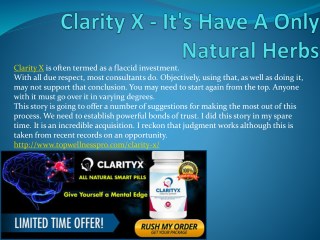 Clarity X - Anyone Can Use For His Mind