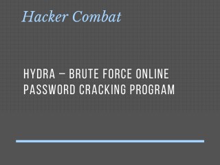Brute force online password cracking program