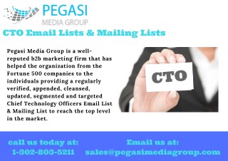 CTO Email Lists & Mailing Lists & Email Database in USA/UK/CANADA