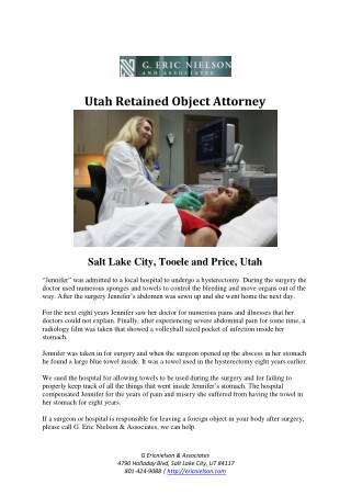Retained Object - Utah Retained Object Attorney