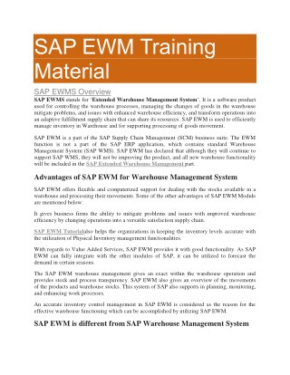 SAP EWM Material PDF