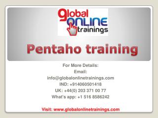 Pentaho training | Pentaho Data Integration PDI online training â€“ GOT