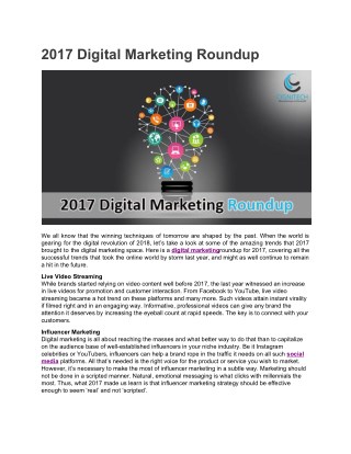 2017 Digital Marketing Roundup